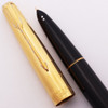Parker 61 Mk II Aerometric Fountain Pen  (Argentina 1959-62) -  Black w Gold Cap, Fine Gold Nib (Excellent, Works Well)