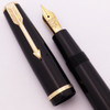 Parker New Duofold Aerometric (UK , 1953) - Black w GT, 14k Extra-Fine Nib (Excellent, Works Well)