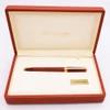 S T Dupont Montparnasse Chairman Ballpoint Pen - Honeycomb Amber Lacque de Chine (Near Mint in Box, Works Well)