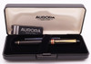 Aurora Ipsilon Fountain Pen - Black w Gold Plated Trim w Red Accents, C/C, Medium Nib (Excellent + in Box, Works Well)