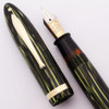 Sheaffer Balance Lifetime Oversized (1930s) - Marine Green Striated w/GT, Lever Fill, 14k Extra-Fine Lifetime Nib (Excellent, Restored)