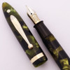 Sheaffer Balance Lifetime Fountain Pen (1930s) - Junior Size, Green Marble, Medium Two-Tone Nib (Excellent, Restored)