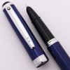 Curtis Australia Komo Diamond Fountain Pen - Blue Lacquer w Diamond on Clip, Medium Hooded Nib  (Excellent, Works Well)