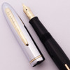 Eversharp Symphony 701 Fountain Pen (1950s) - Black w Two-Tone Cap and GT, Lever Filler, Manifold Fine Nib (Excellent, Restored)