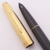 Parker 61 Mk II Aerometric Fountain Pen (Argentina 1959-62) - Grey, Gold Lines Cap, Fine Octanium Nib (Excellent, Works Well)