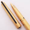Waterman Directeur General CF Fountain Pen (1970s) - Striped, Gold Plated, 18k Medium (Excellent + in Box, Works Well)