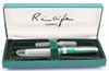 Recife Crystal Fountain Pen  (2005)- Crystal Barrel w/Green Cap & Chrome Trim, Eyedropper Filler, Medium-Fine Iridium Point Nib (Excellent, In Box))