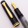 Pelikan M200 Fountain Pen  (Old Style, 1985-1992) - Gray  Swirl w/Black Cap, Piston Filler, GP Fine Nib (Excellent +, Works Well)