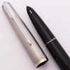 Parker 61 MKII Aerometric Fountain Pen (Argentina) - Black w Lustraloy Steel Cap and Chrome Clip,  Double Jewel, Fine Steel Nib (Excellent, Works Well)