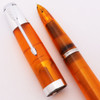 Parker 51 Aerometric Kullock "Fantasy" - Clear Orange w Silver Accents, Medium Gold Nib (Excellent +, Restored)