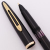 Diplomat 41 Fountain Pen - Black with Gold Trim, Piston Fill, 14k Hooded Medium Nib (Excellent, Works Well)