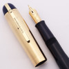Eversharp Skyline Fountain Pen (1940s) - Full Size, Blue, Gold Filled Cap, Lever Filler, 14k Medium Manifold Nib (Excellent, Restored)