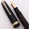 Parker Vacumatic Long Major Fountain Pen (1942) - Laminated Black, Broad Nib (Excellent, Restored)
