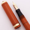 Conklin Endura Ring Top Fountain Pen (1920s) - Orange w GT, Lever Filler,  Fine Endura Nib (Very Nice, Restored)