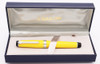 Sailor Pro Gear 21k Fountain Pen - Yellow w Black Ends, Rhodium Trim, 21k H-EF Nib (New, Mint in Box, Works Well)