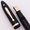 Sheaffer Balance Lifetime Oversized Fountain Pen (c 1934) - Black w/GT, Short Humped Flat Ball Clip, Lever Filler,  Medium Two-Tone Lifetime Nib (Excellent, Restored)