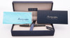 Montegrappa Beauty Book Gentleman's LE Fountain Pen  - Grey Striped Celluloid w Sterling Trim, 18k Broad Nib (Excellent +, Works Well)