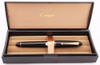 Pilot Namiki Custom 742 Fountain Pen (2009) - Black w/ Gold Trim, Flexible 14k Falcon FA 10 Nib (Excellent + in Box, Works Well)