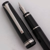Pilot Falcon Resin Fountain Pen (2013-5) - Black, Rhodium Trim, 14k SEF and SF Nibs (Mint in Box, Never Inked, Works Well)