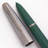 Parker 51 Ariel Kullock "Fantasy" Aerometric - Green "Bell Bottom" Barrel, Lustraloy Cap, Fine Gold Nib (Excellent, Works Well)