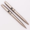 Parker 25 Ballpoint Pen and Mechanical Pencil Set  (UK, 1981) - Brushed Steel  (Excellent, Works Well)