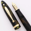 Sheaffer Balance Lifetime Fountain Pen (1930s) - Full Size, Green Marble w/GT, Fine Lifetime Nib (Very Nice, Restored)