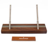 Sheaffer CW22 Two-Pen Wood Desk Set - Walnut Base w Steel Stripe Inlay, Slim Targa Ballpoints (New Old Stock In Box)