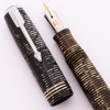 Parker Vacumatic Standard Fountain Pen (1933) - Opaque Grey,  Lockdown Filler, Double Jewels, Fine Parker Nib (Excellent, Restored)