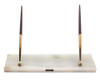 Sheaffer MC2 Ballpoint Pen Desk Set - White Marble Double Base, Ballpoint Pens (New Old Stock In Box)