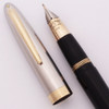 Sheaffer Sentinel Deluxe Fountain Pen - Black, Fat Version, Lever Fill, Medium 14k Triumph Nib (Excellent, Restored)