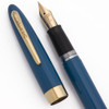 Sheaffer Admiral Snorkel Fountain Pen (1952-59) - Pastel Blue, Medium 14k #5 Nib (Excellent, Restored)