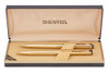 Sheaffer TRZ Model 70 Ballpoint and Mechanical Pencil Set (1980s) - Lined Gold Electroplated (New Old Stock in Box)