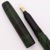 PSPW Prototype Fountain Pen for Cartier 18k Nib Units - Mottled Green Nikko Ebonite, Slender, Cartridge/Converter (New)