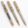 Reform (Germany) Demonstrator 3-pc Set - Fountain Pen, Ballpoint, & Pencil, Clear w GP Trim, C/C, Medium Two-Tone Nib (Excellent, Works Well)