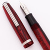 Esterbrook SJ Fountain Pen (1950s) - Red w/Steel Trim, Double Jewels, Lever Filler, #9450 Firm Medium Nib (Excellent, Restored)