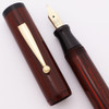 Ingersoll Oversized Fountain Pen - Mahogany Celluloid, Twist Fill, 14k Flexible Medium (Excellent, Restored)