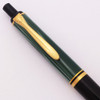 Pelikan K200 Ballpoint Pen (Old Style ) - Green Marbled Cap, Black Barrel, GP Trim (Excellent, Works Well)