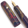 PSPW Prototype Button Filler - Blue-Red-Tan Ebonite, 14k Flexible Eversharp No. 713 Fine Nib, Roll Stop  (New)