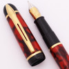 Waterman Phileas Fountain Pen (mid-1990s) -  Red Marble w/GT, C/C, Medium Two-Tone Nib (Excellent, Works Well)