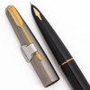 Parker 61 Classic Fountain Pen - Mark II, Black w Lustraloy Cap, GP Trim, Medium 14k Nib (Superior, Works Well)