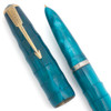 Parker 51 Kullock "Fantasy" Aerometric - "Bamboo" Aqua, Fine Gold Nib (Excellent,  Works Well)