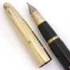 Sheaffer Crest 1750 Fountain Pen - Lever Fill, Black, Fat Version w GF Cap, Medium Triumph Nib (Excellent, Works Well)