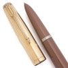 Parker 51 Aerometric Fountain Pen  (Post 1952) - Cocoa, GF Converging Lines Cap, Fine Gold Nib (Excellent, Works Well)