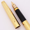 Parker 75 Insignia Fountain Pen  (USA, 1968-75) - 14k Gold-Filled, Dish Tassies, C/C, 14k Broad Nib (Excellent in Box, Works Well)