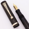 Parker Duofold Quality "DQ" Pen (1920s) - Black, Reverse Trim, Full Length, Fine Nib (Excellent +, Restored)