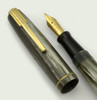 Waterman Stalwart Fountain Pen -1940s, Full Size, Grey Marble, 14k Fine Flexible (Very Nice, Restored)