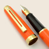 Sheaffer Prelude Fountain Pen - Prototype? Orange Lacquer w Gold Trim, Medium (Near Mint in Box)