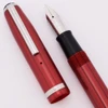 Esterbrook SJ "Icicle" Fountain Pen (1950s) - Red w Steel Trim, Lever Filler, #9312 Medium Italic Nib (Excellent, Restored)