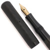Onoto De La Rue Fountain Pen (1940s) - Black Chased Hard Rubber w/GT, Lever Filler, 14k Fine Flexible Nib (Excellent +, Restored)