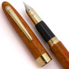 Sheaffer Crest (Reissue) Fountain Pen (1996-98) - Cadmium Yellow Nova Lacque w/GT, C/C,  18k Extra-Fine Triumph Nib (Excellent +, Works Well)